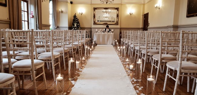 Cream Aisle Runner Candle Lit Aisle Floating Candles
