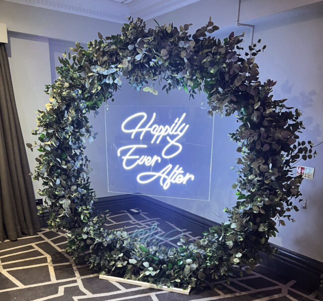Moongate Foliage Arch Happily ever after wedding
